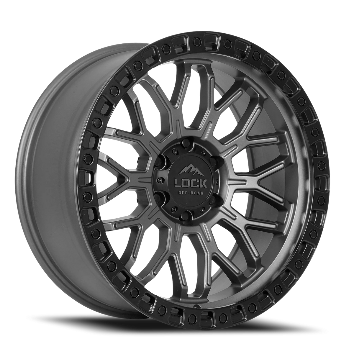 COMBAT | 20X10 | 8X180 | -18 | MATTE GREY W MATTE BLACK RING | COMBAT-2188MGMBR