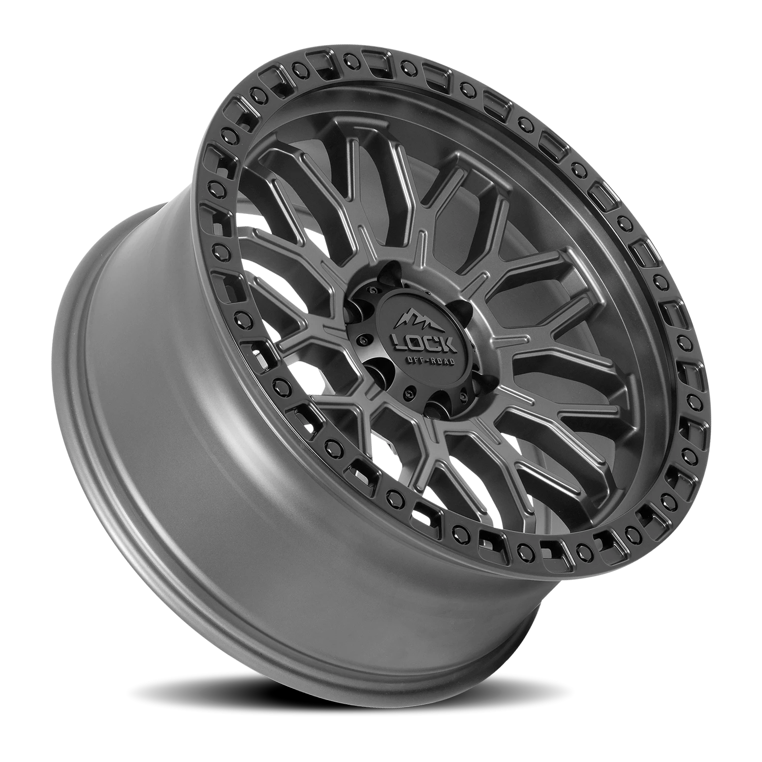 COMBAT | 20X10 | 8X165.1 | -18 | MATTE GREY W MATTE BLACK RING | COMBAT-2186MGMBR - Image 2
