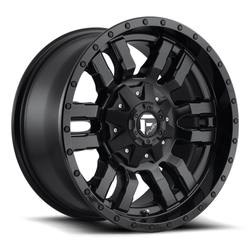 Fuel 1PC | D596 SLEDGE | 17.0x9.00 | 5X139.7/5X150 | -12 | MATTE BLACK GLOSS BLACK LIP