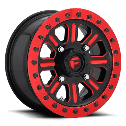 Fuel UTV | D911 HARDLINE BEADLOCK | 15.0x10.00 | 4X137 | 25 | GLOSS BLACK RED TINTED CLEAR