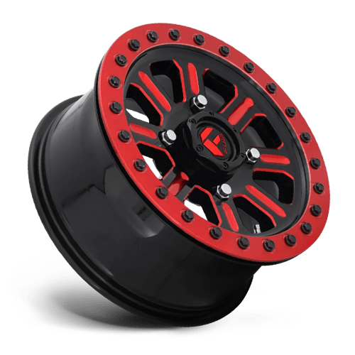 Fuel UTV | D911 HARDLINE BEADLOCK | 15.0x7.00 | 4X156 | 38 | GLOSS BLACK RED TINTED CLEAR