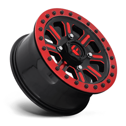 Fuel UTV | D911 HARDLINE BEADLOCK | 15.0x7.00 | 4X156 | 38 | GLOSS BLACK RED TINTED CLEAR