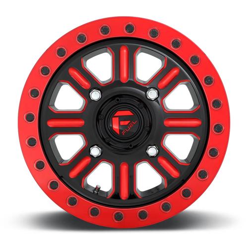 Fuel UTV | D911 HARDLINE BEADLOCK | 15.0x7.00 | 4X156 | 38 | GLOSS BLACK RED TINTED CLEAR