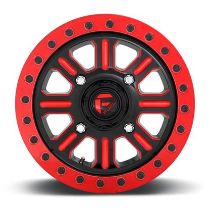 Fuel UTV | D911 HARDLINE BEADLOCK | 15.0x7.00 | 4X156 | 38 | GLOSS BLACK RED TINTED CLEAR