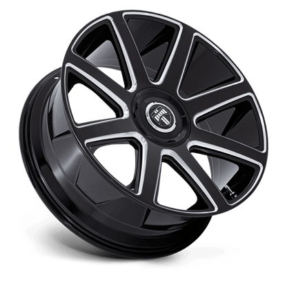 DUB 1PC | DC273 PULL | 24.0x9.00 | 5X115/5X120 | 38 | GLOSS BLACK MILLED