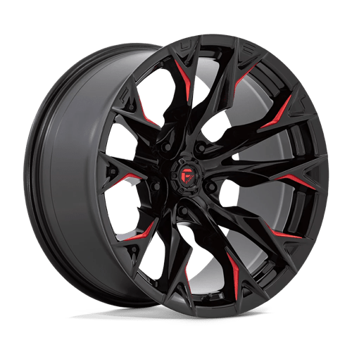 Fuel 1PC | D823 FLAME | 20.0x10.00 | 5X139.7 | -18 | GLOSS BLACK MILL W/ CANDY RED