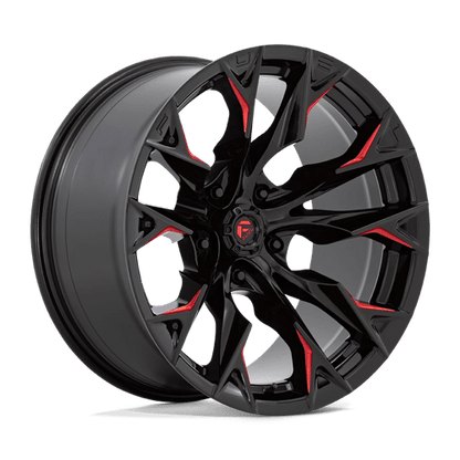 Fuel 1PC | D823 FLAME | 20.0x10.00 | 5X139.7 | -18 | GLOSS BLACK MILL W/ CANDY RED