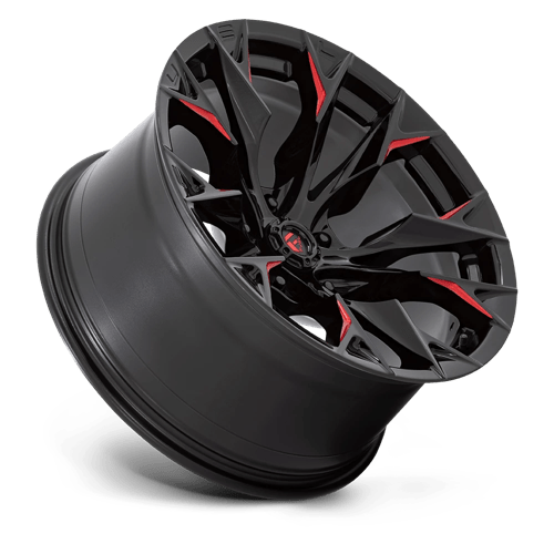 Fuel 1PC | D823 FLAME | 20.0x10.00 | 5X139.7 | -18 | GLOSS BLACK MILL W/ CANDY RED