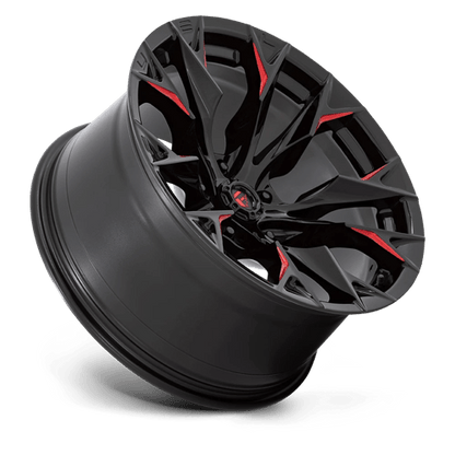 Fuel 1PC | D823 FLAME | 20.0x10.00 | 5X139.7 | -18 | GLOSS BLACK MILL W/ CANDY RED