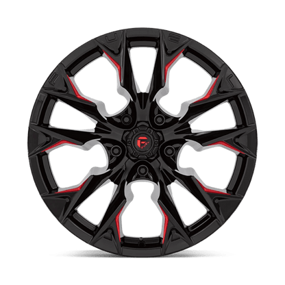 Fuel 1PC | D823 FLAME | 20.0x10.00 | 5X139.7 | -18 | GLOSS BLACK MILL W/ CANDY RED