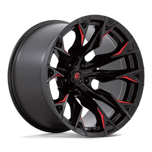 Fuel 1PC | D823 FLAME | 20.0x12.00 | 5X127 | -44 | GLOSS BLACK MILL W/ CANDY RED