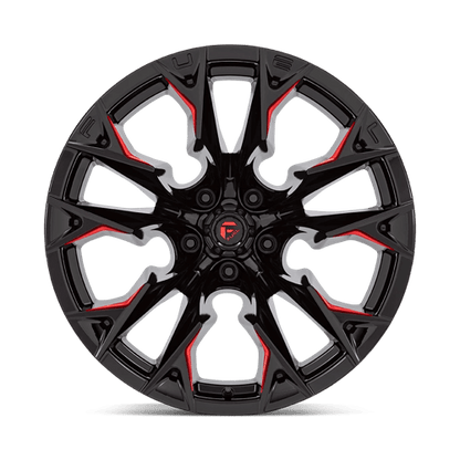 Fuel 1PC | D823 FLAME | 20.0x12.00 | 5X127 | -44 | GLOSS BLACK MILL W/ CANDY RED