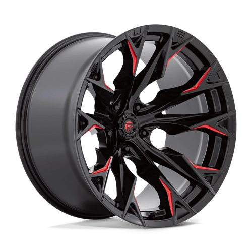 Fuel 1PC | D823 FLAME | 22.0x12.00 | 5X127 | -44 | GLOSS BLACK MILL W/ CANDY RED