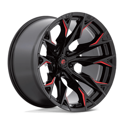 Fuel 1PC | D823 FLAME | 22.0x12.00 | 5X127 | -44 | GLOSS BLACK MILL W/ CANDY RED