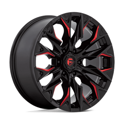 Fuel 1PC | D823 FLAME | 20.0x9.00 | 6X135 | 20 | GLOSS BLACK MILL W/ CANDY RED