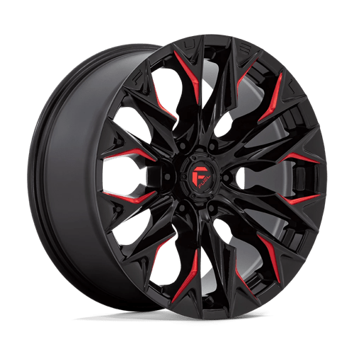 Fuel 1PC | D823 FLAME | 20.0x9.00 | 6X139.7 | 20 | GLOSS BLACK MILL W/ CANDY RED