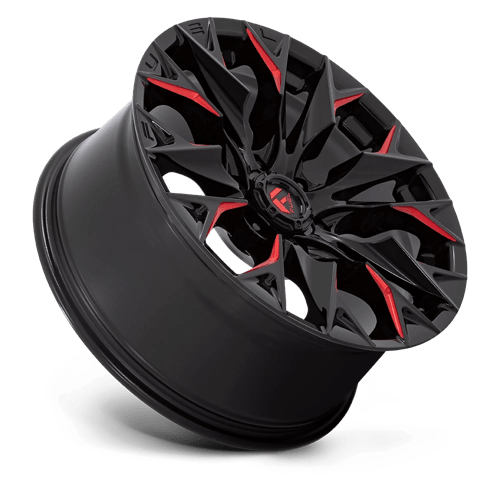 Fuel 1PC | D823 FLAME | 20.0x9.00 | 6X135 | 20 | GLOSS BLACK MILL W/ CANDY RED
