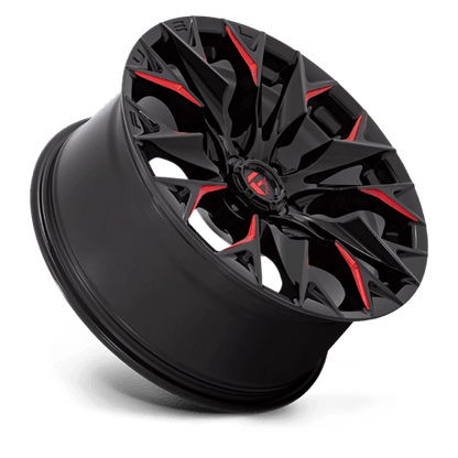 Fuel 1PC | D823 FLAME | 20.0x9.00 | 6X135 | 20 | GLOSS BLACK MILL W/ CANDY RED