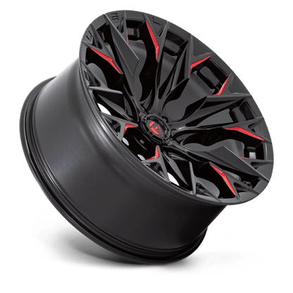 Fuel 1PC | D823 FLAME | 22.0x10.00 | 6X135 | -18 | GLOSS BLACK MILL W/ CANDY RED