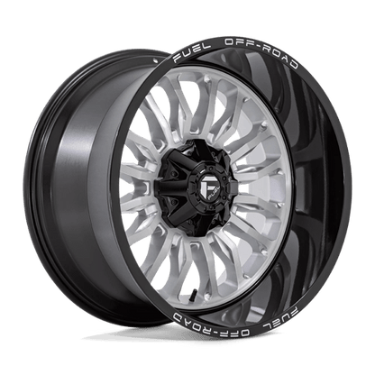 Fuel 1PC | D798 ARC | 22.0x12.00 | 8X170 | -44 | SILVER BRUSH FACE W/ BLK LIP