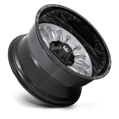 Fuel 1PC | D798 ARC | 22.0x12.00 | 8X170 | -44 | SILVER BRUSH FACE W/ BLK LIP