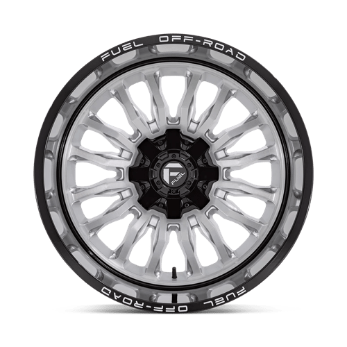 Fuel 1PC | D798 ARC | 22.0x12.00 | 8X170 | -44 | SILVER BRUSH FACE W/ BLK LIP