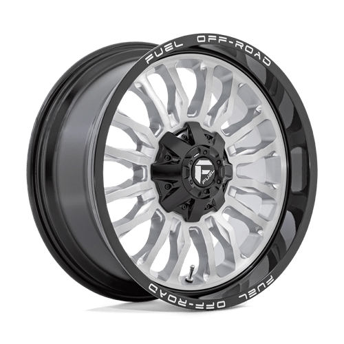 Fuel 1PC | D798 ARC | 22.0x10.00 | 8X170 | -18 | SILVER BRUSH FACE W/ BLK LIP