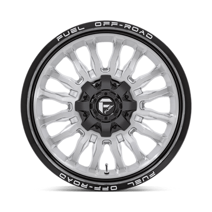 Fuel 1PC | D798 ARC | 20.0x9.00 | 5X127/5X135 | 1 | SILVER BRUSH FACE W/ BLK LIP