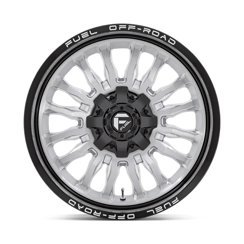 Fuel 1PC | D798 ARC | 22.0x10.00 | 8X180 | -18 | SILVER BRUSH FACE W/ BLK LIP