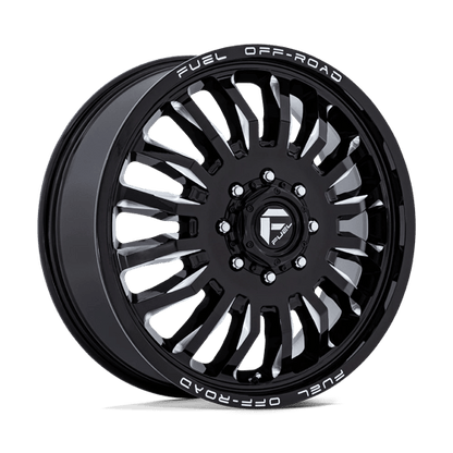 Fuel 1PC | D868 ARC DUALLY | 22.0x8.25 | 8X165.1 | -265 | GLOSS BLACK MILLED