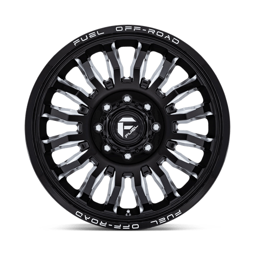 Fuel 1PC | D868 ARC DUALLY | 22.0x8.25 | 8X165.1 | 104 | GLOSS BLACK MILLED