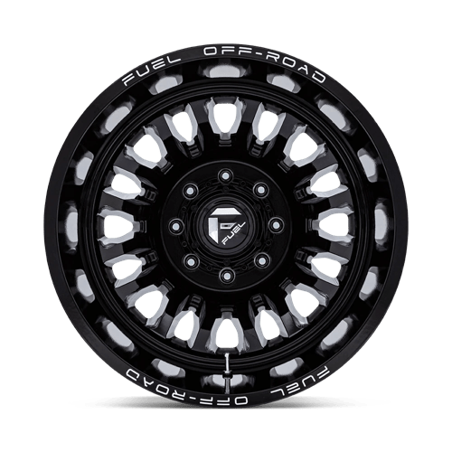 Fuel 1PC | D868 ARC DUALLY | 22.0x8.25 | 8X200 | -227 | GLOSS BLACK MILLED