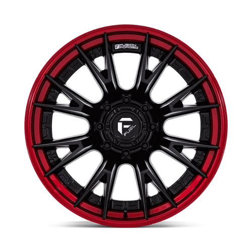 Fuel 1PC | FC402 CATALYST | 20.0x9.00 | 8X180 | 1 | MATTE BLACK W/ CANDY RED LIP