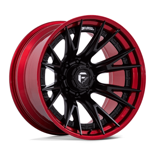 Fuel 1PC | FC402 CATALYST | 22.0x12.00 | 8X165.1 | -44 | MATTE BLACK W/ CANDY RED LIP