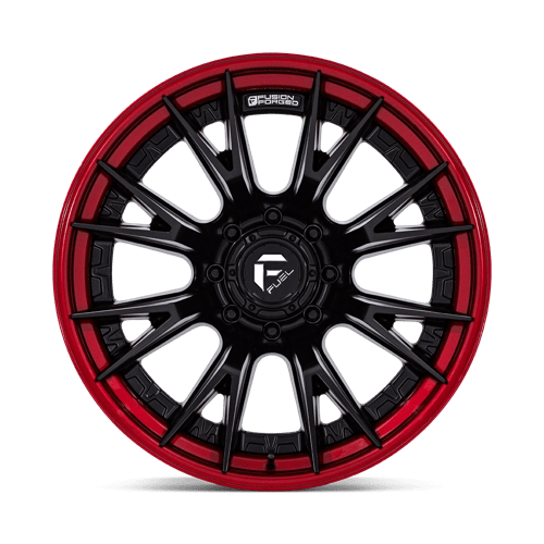 Fuel 1PC | FC402 CATALYST | 22.0x10.00 | 8X165.1 | -18 | MATTE BLACK W/ CANDY RED LIP