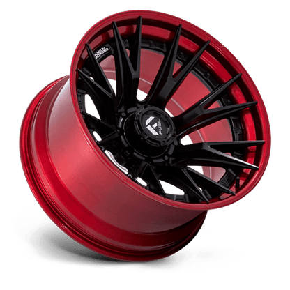 Fuel 1PC | FC402 CATALYST | 24.0x12.00 | 8X165.1 | -44 | MATTE BLACK W/ CANDY RED LIP