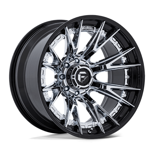 Fuel 1PC | FC402 CATALYST | 20.0x9.00 | 8X165.1 | 1 | CHROME W/ GLOSS BLACK LIP