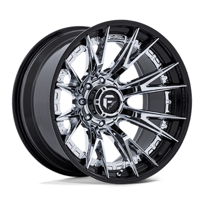 Fuel 1PC | FC402 CATALYST | 22.0x12.00 | 8X180 | -44 | CHROME W/ GLOSS BLACK LIP