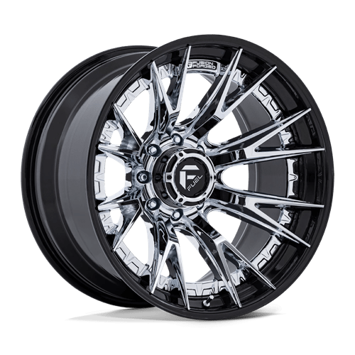 Fuel 1PC | FC402 CATALYST | 22.0x12.00 | 8X165.1 | -44 | CHROME W/ GLOSS BLACK LIP