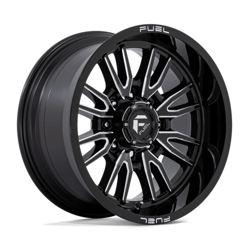Fuel 1PC | D761 CLASH | 20.0x10.00 | 8X165.1 | -18 | GLOSS BLACK MILLED