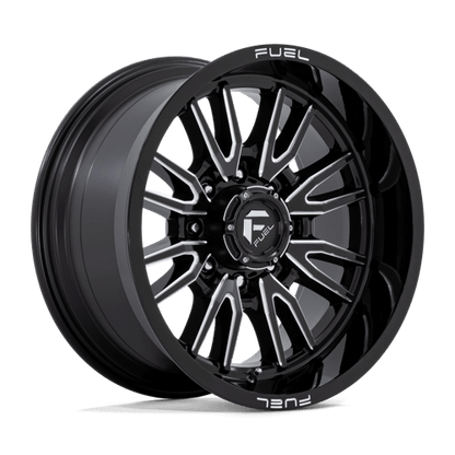 Fuel 1PC | D761 CLASH | 20.0x10.00 | 8X165.1 | -18 | GLOSS BLACK MILLED
