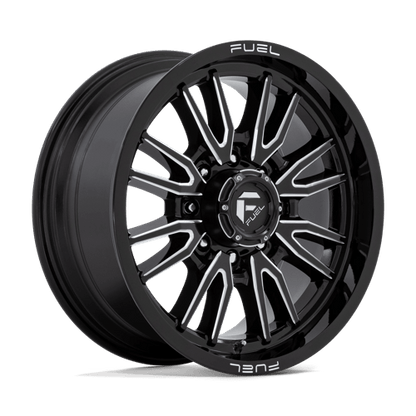Fuel 1PC | D761 CLASH | 20.0x9.00 | 8X165.1 | 20 | GLOSS BLACK MILLED