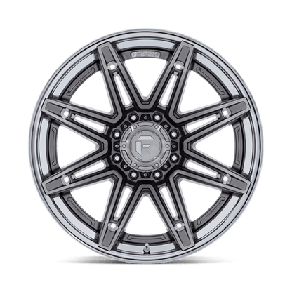 Fuel 1PC | FC401 BRAWL | 20.0x10.00 | 8X170 | -18 | PLATINUM W/ CHROME LIP