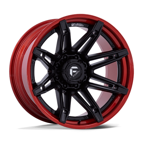 Fuel 1PC | FC401 BRAWL | 24.0x12.00 | 6X139.7 | -44 | MATTE BLACK W/ CANDY RED LIP