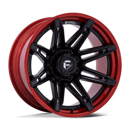 Fuel 1PC | FC401 BRAWL | 22.0x12.00 | 6X135 | -44 | MATTE BLACK W/ CANDY RED LIP