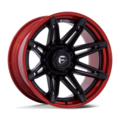 Fuel 1PC | FC401 BRAWL | 22.0x12.00 | 8X170 | -44 | MATTE BLACK W/ CANDY RED LIP