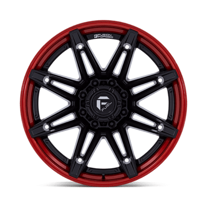 Fuel 1PC | FC401 BRAWL | 20.0x10.00 | 8X170 | -18 | MATTE BLACK W/ CANDY RED LIP