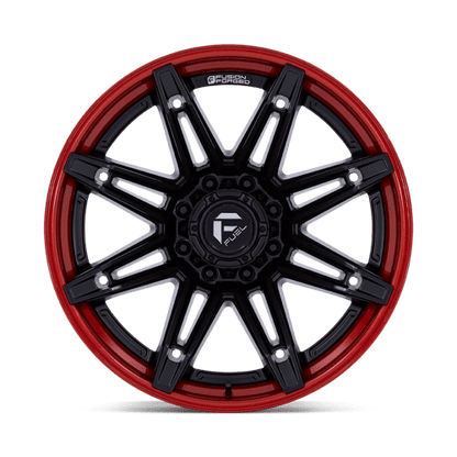 Fuel 1PC | FC401 BRAWL | 22.0x12.00 | 6X139.7 | -44 | MATTE BLACK W/ CANDY RED LIP