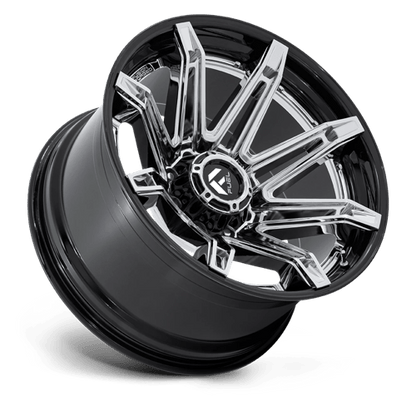 Fuel 1PC | FC401 BRAWL | 24.0x12.00 | 8X165.1 | -44 | CHROME W/ GLOSS BLACK LIP