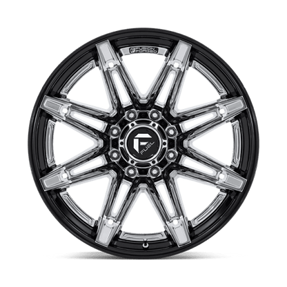 Fuel 1PC | FC401 BRAWL | 22.0x12.00 | 8X170 | -44 | CHROME W/ GLOSS BLACK LIP